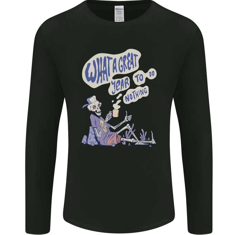 Year to Do Nothing Retired Lazy Sabbatical Mens Long Sleeve T-Shirt Black