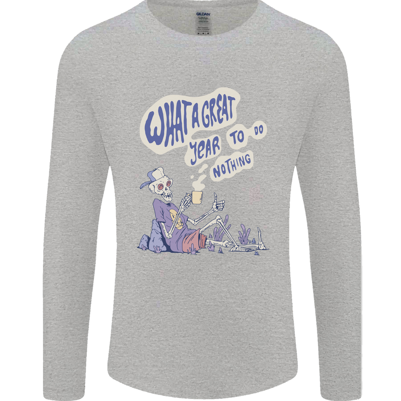Year to Do Nothing Retired Lazy Sabbatical Mens Long Sleeve T-Shirt Sports Grey
