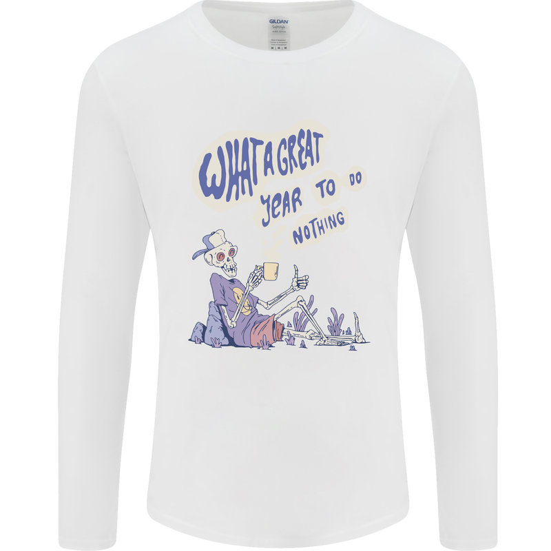 Year to Do Nothing Retired Lazy Sabbatical Mens Long Sleeve T-Shirt White