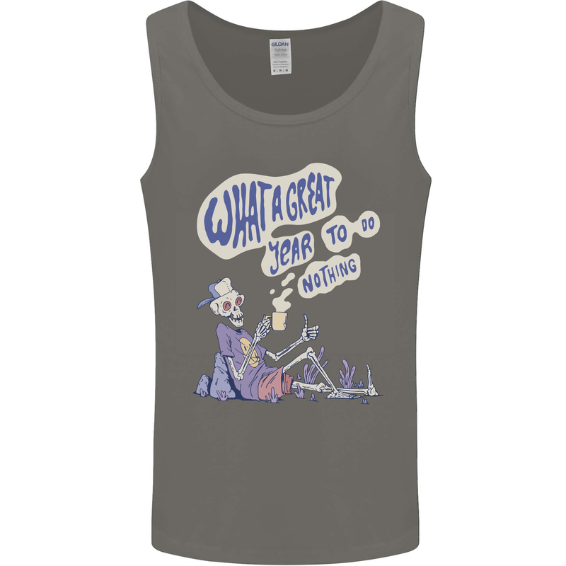 Year to Do Nothing Retired Lazy Sabbatical Mens Vest Tank Top Charcoal