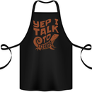Yep I Talk To Lizards Chameleons Cotton Apron 100% Organic Black
