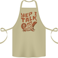 Yep I Talk To Lizards Chameleons Cotton Apron 100% Organic Khaki