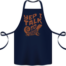 Yep I Talk To Lizards Chameleons Cotton Apron 100% Organic Navy Blue