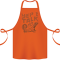 Yep I Talk To Lizards Chameleons Cotton Apron 100% Organic Orange