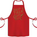 Yep I Talk To Lizards Chameleons Cotton Apron 100% Organic Red