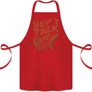 Yep I Talk To Lizards Chameleons Cotton Apron 100% Organic Red