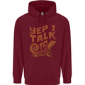 Yep I Talk To Lizards Chameleons Mens 80% Cotton Hoodie Maroon