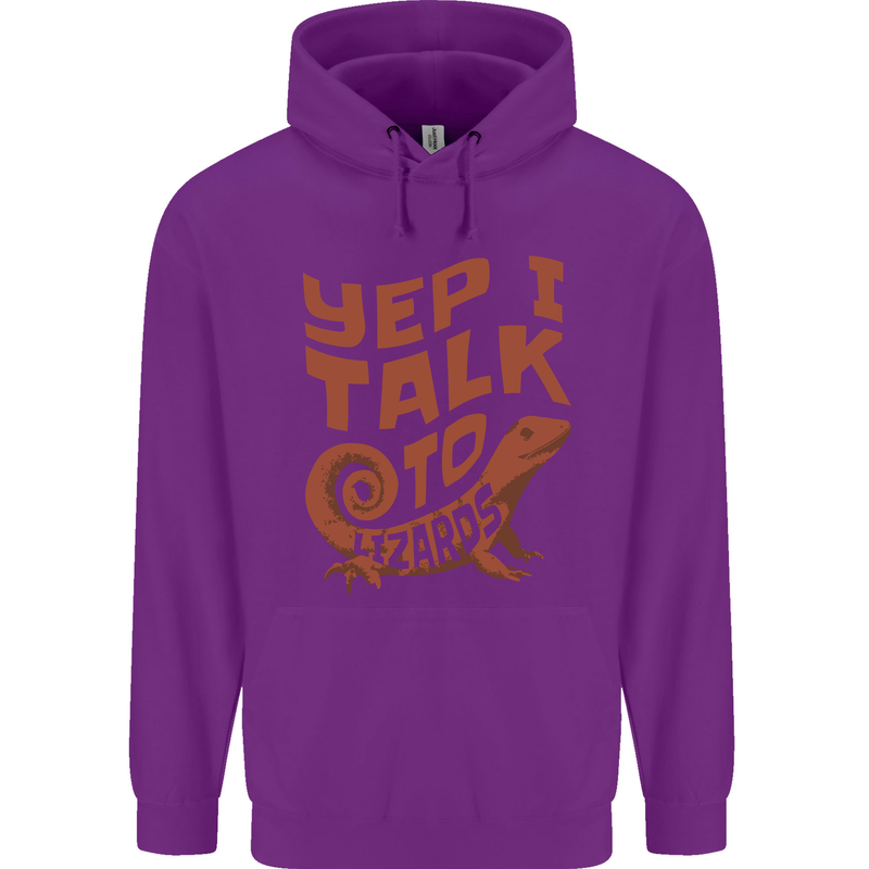 Yep I Talk To Lizards Chameleons Mens 80% Cotton Hoodie Purple
