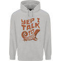 Yep I Talk To Lizards Chameleons Mens 80% Cotton Hoodie Sports Grey