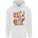 Yep I Talk To Lizards Chameleons Mens 80% Cotton Hoodie White