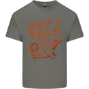 Yep I Talk To Lizards Chameleons Mens Cotton T-Shirt Tee Top Charcoal
