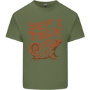 Yep I Talk To Lizards Chameleons Mens Cotton T-Shirt Tee Top Military Green