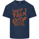 Yep I Talk To Lizards Chameleons Mens Cotton T-Shirt Tee Top Navy Blue