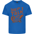 Yep I Talk To Lizards Chameleons Mens Cotton T-Shirt Tee Top Royal Blue