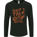Yep I Talk To Lizards Chameleons Mens Long Sleeve T-Shirt Black