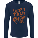 Yep I Talk To Lizards Chameleons Mens Long Sleeve T-Shirt Navy Blue