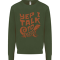 Yep I Talk To Lizards Chameleons Mens Sweatshirt Jumper Forest Green