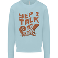 Yep I Talk To Lizards Chameleons Mens Sweatshirt Jumper Light Blue