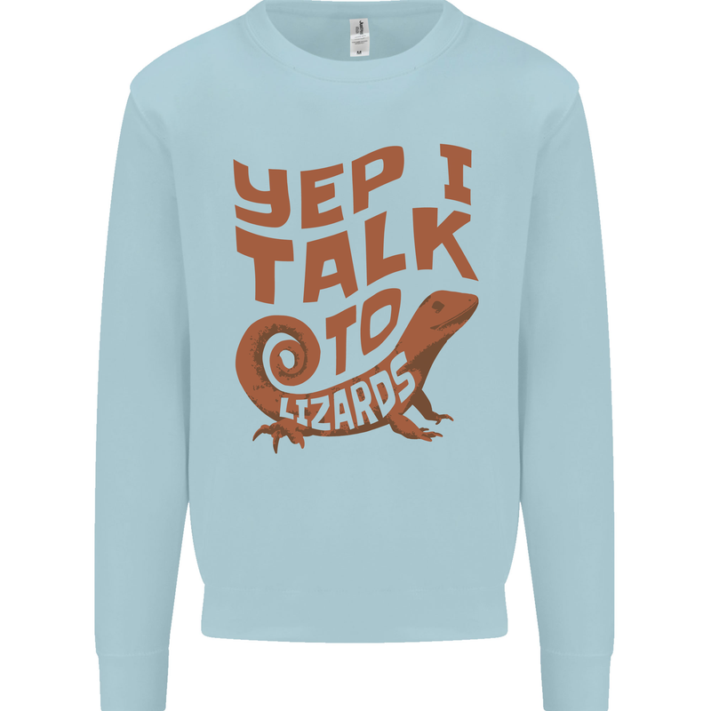 Yep I Talk To Lizards Chameleons Mens Sweatshirt Jumper Light Blue