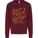 Yep I Talk To Lizards Chameleons Mens Sweatshirt Jumper Maroon