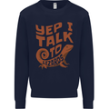 Yep I Talk To Lizards Chameleons Mens Sweatshirt Jumper Navy Blue
