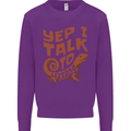 Yep I Talk To Lizards Chameleons Mens Sweatshirt Jumper Purple