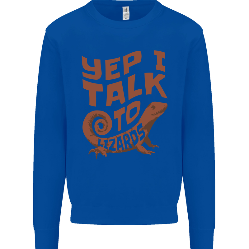 Yep I Talk To Lizards Chameleons Mens Sweatshirt Jumper Royal Blue