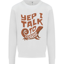 Yep I Talk To Lizards Chameleons Mens Sweatshirt Jumper White