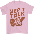 Yep I Talk To Lizards Chameleons Mens T-Shirt 100% Cotton Light Pink