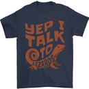 Yep I Talk To Lizards Chameleons Mens T-Shirt 100% Cotton Navy Blue