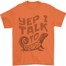 Yep I Talk To Lizards Chameleons Mens T-Shirt 100% Cotton Orange