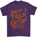 Yep I Talk To Lizards Chameleons Mens T-Shirt 100% Cotton Purple