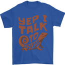 Yep I Talk To Lizards Chameleons Mens T-Shirt 100% Cotton Royal Blue