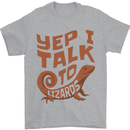 Yep I Talk To Lizards Chameleons Mens T-Shirt 100% Cotton Sports Grey