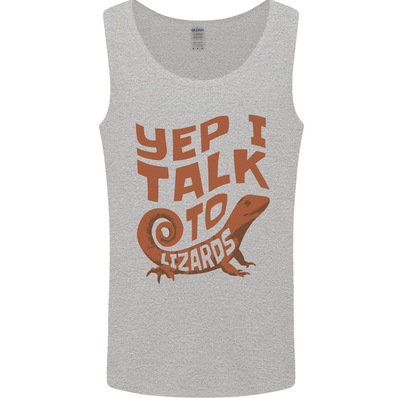 Yep I Talk To Lizards Chameleons Mens Vest Tank Top Sports Grey