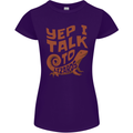 Yep I Talk To Lizards Chameleons Womens Petite Cut T-Shirt Purple