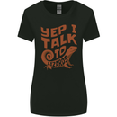 Yep I Talk To Lizards Chameleons Womens Wider Cut T-Shirt Black