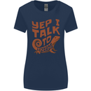 Yep I Talk To Lizards Chameleons Womens Wider Cut T-Shirt Navy Blue