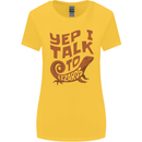Yep I Talk To Lizards Chameleons Womens Wider Cut T-Shirt Yellow