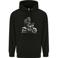 Yeti Biker Motorbike Motorcycle Bigfoot Childrens Kids Hoodie Black