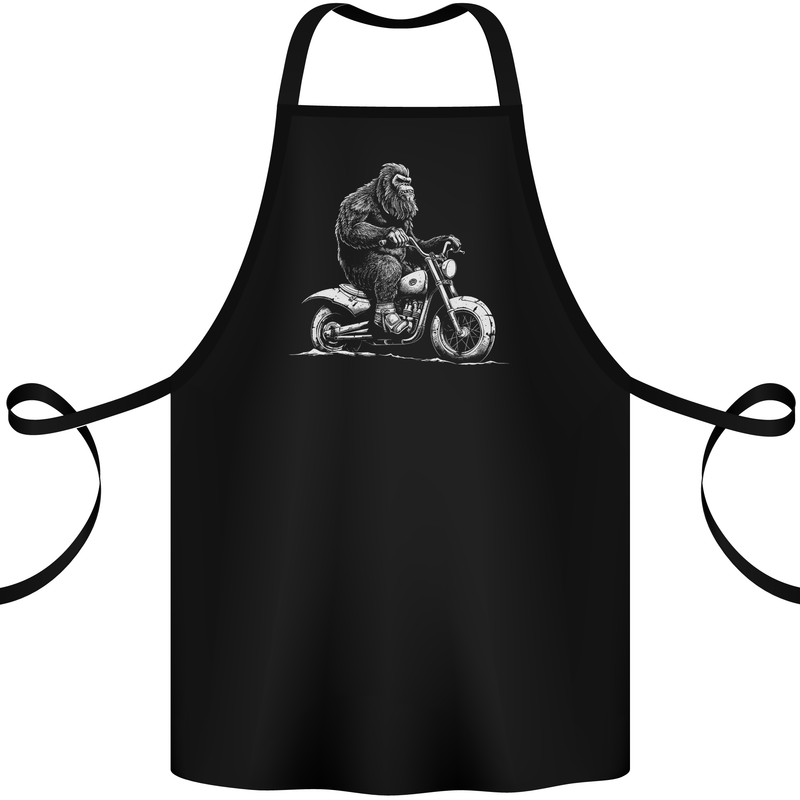 Yeti Biker Motorbike Motorcycle Bigfoot Cotton Apron 100% Organic Black