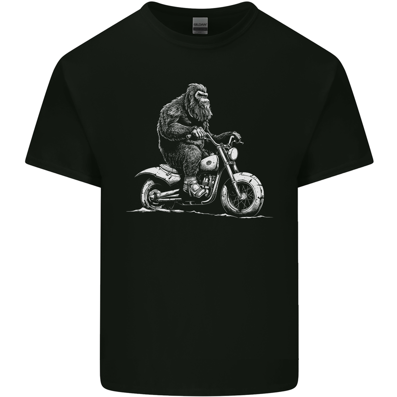 Yeti Biker Motorbike Motorcycle Bigfoot Kids T-Shirt Childrens Black