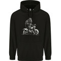 Yeti Biker Motorbike Motorcycle Bigfoot Mens 80% Cotton Hoodie Black