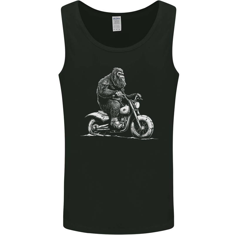 Yeti Biker Motorbike Motorcycle Bigfoot Mens Vest Tank Top Black