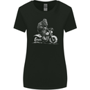 Yeti Biker Motorbike Motorcycle Bigfoot Womens Wider Cut T-Shirt Black