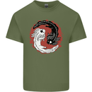 Yin Yang Axoloti Mens Cotton T-Shirt Tee Top Military Green