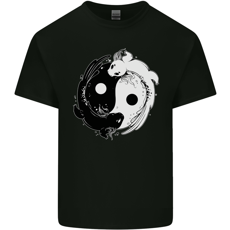 Yin Yang Axolotl Kids T-Shirt Childrens Black