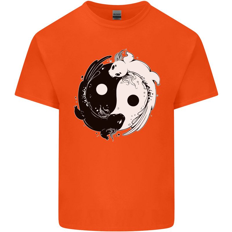 Yin Yang Axolotl Kids T-Shirt Childrens Orange