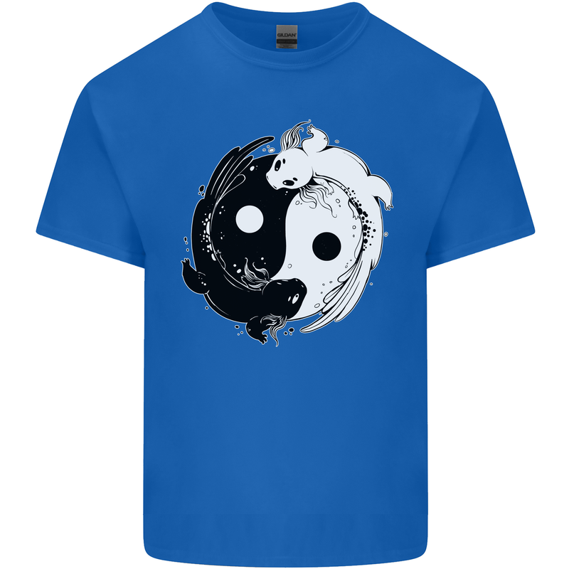 Yin Yang Axolotl Kids T-Shirt Childrens Royal Blue