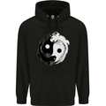 Yin Yang Axolotl Mens 80% Cotton Hoodie Black